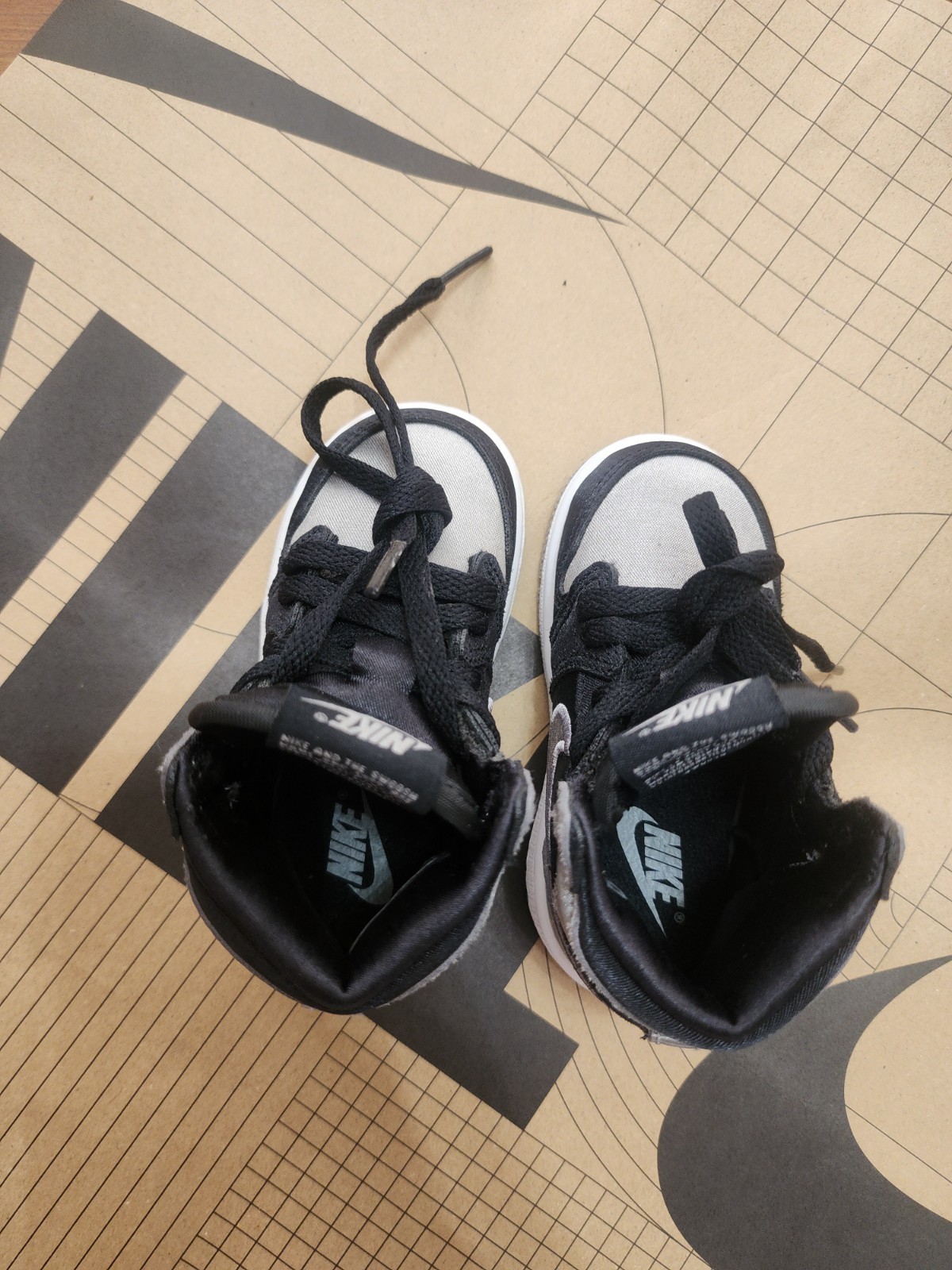 Nike TD Air Jordan 1 Retro High OG Satin Shadow Black/Grey FD5305-010 Size 5c