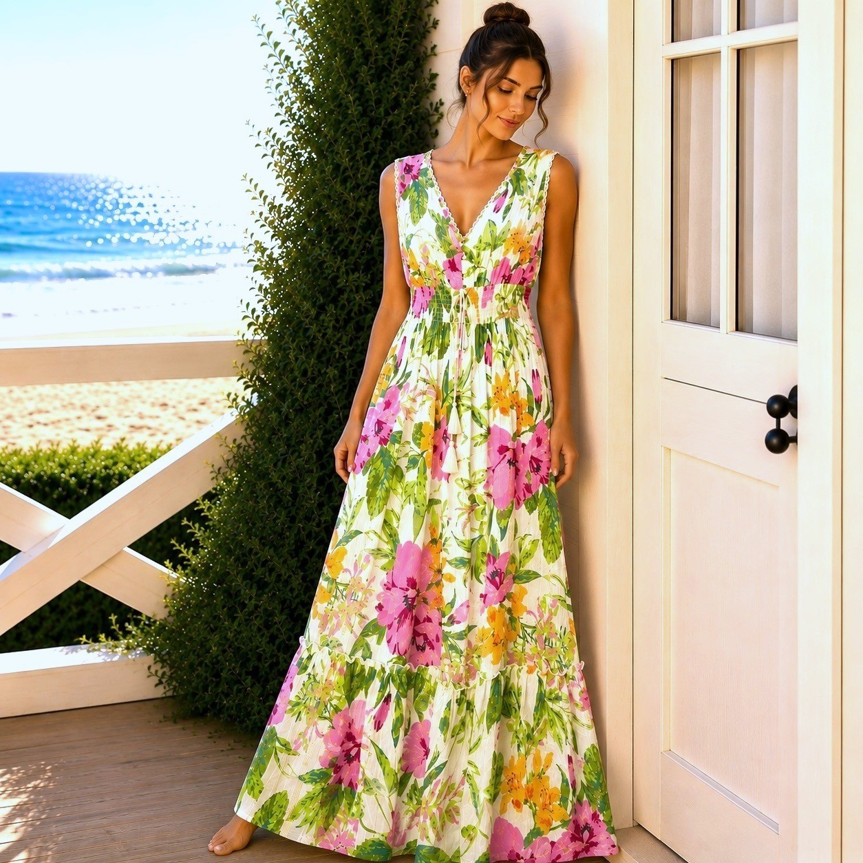 Anthropologie Beyond Words 2X Maxi Dress Cottagecore Romantic Coquette Feminine