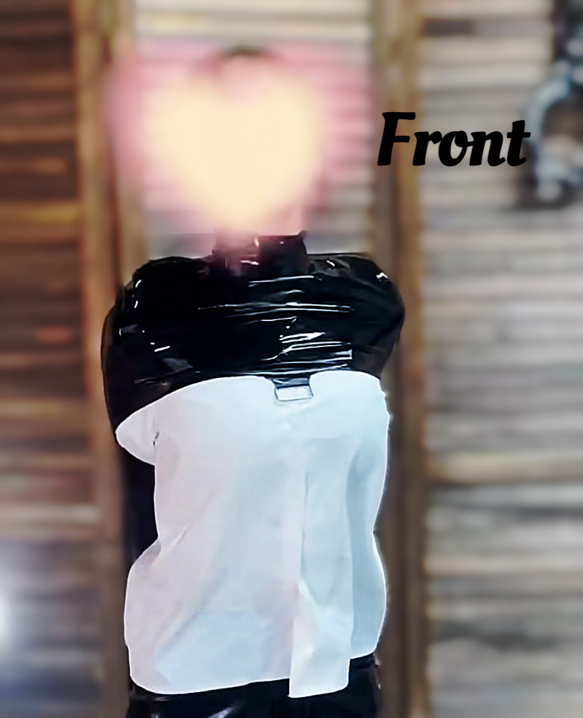 100% Natural Black Latex Rubber Backhand Restraints Zipper Fetish Binding BDSM