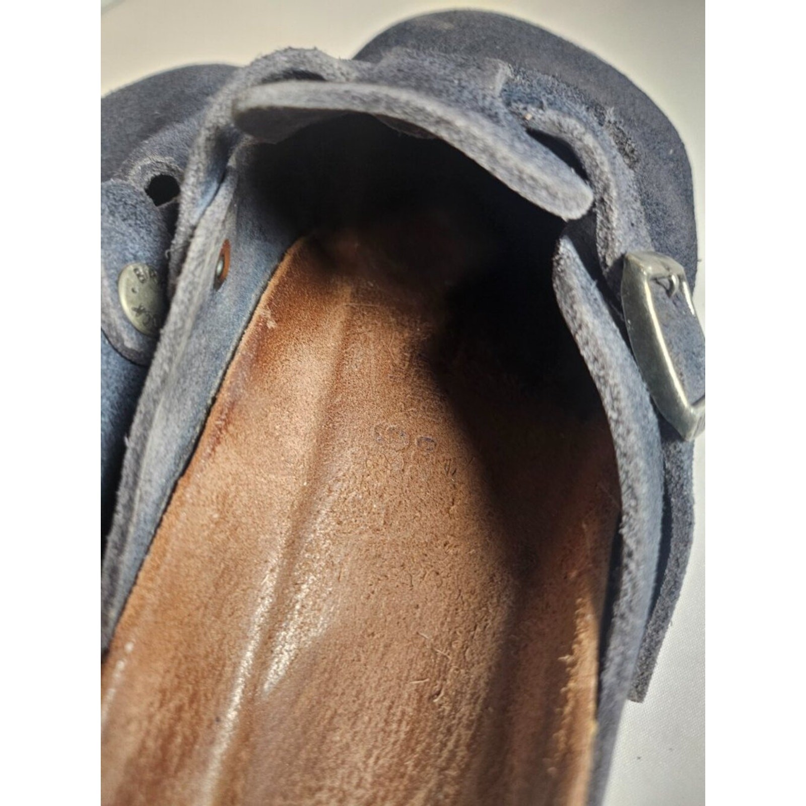 Birkenstock Boston Navy blue Suede Leather 36