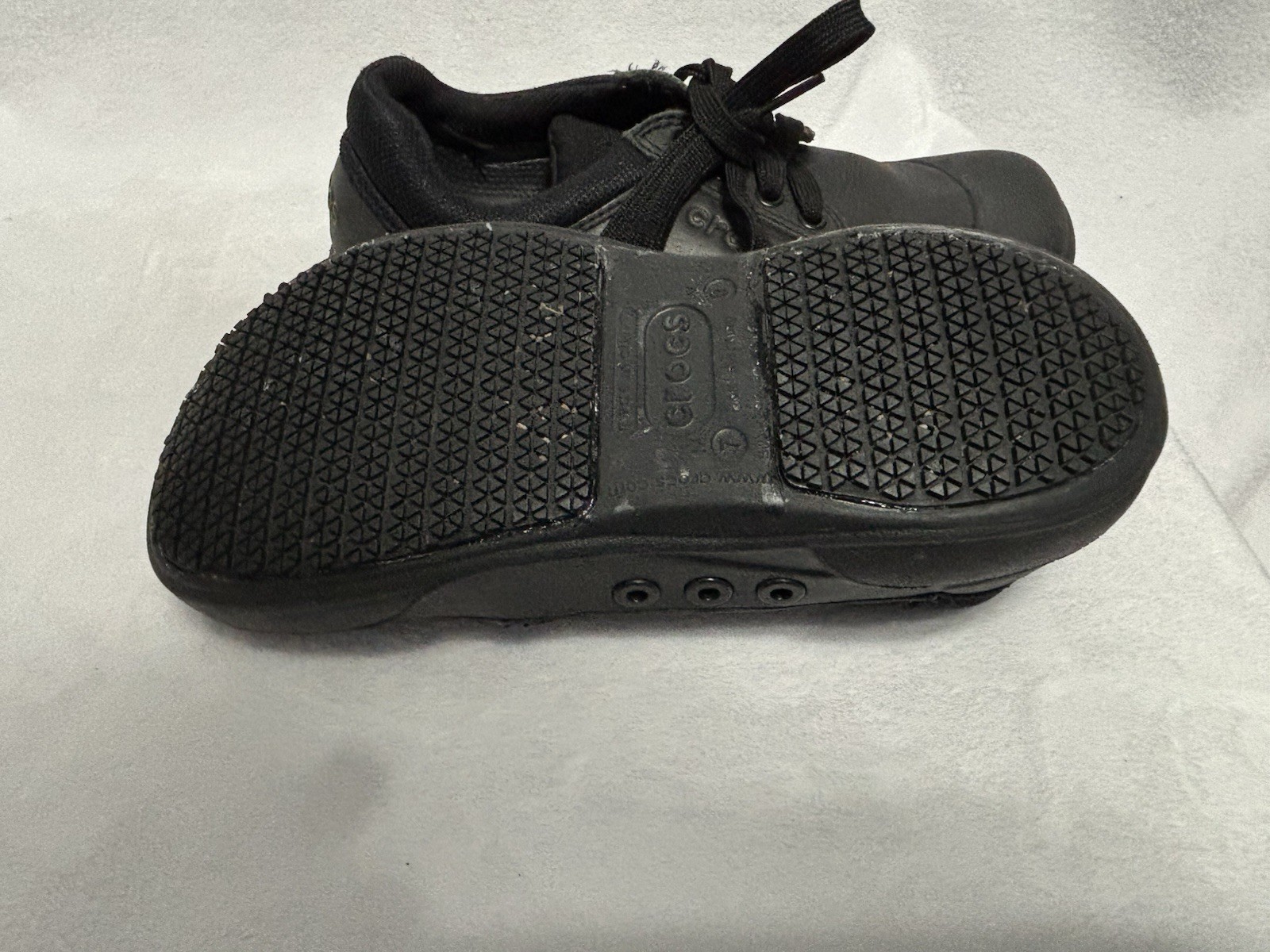 Crocs Velocity Lace Up Work Shoes Black Slip Resistant M7 W9