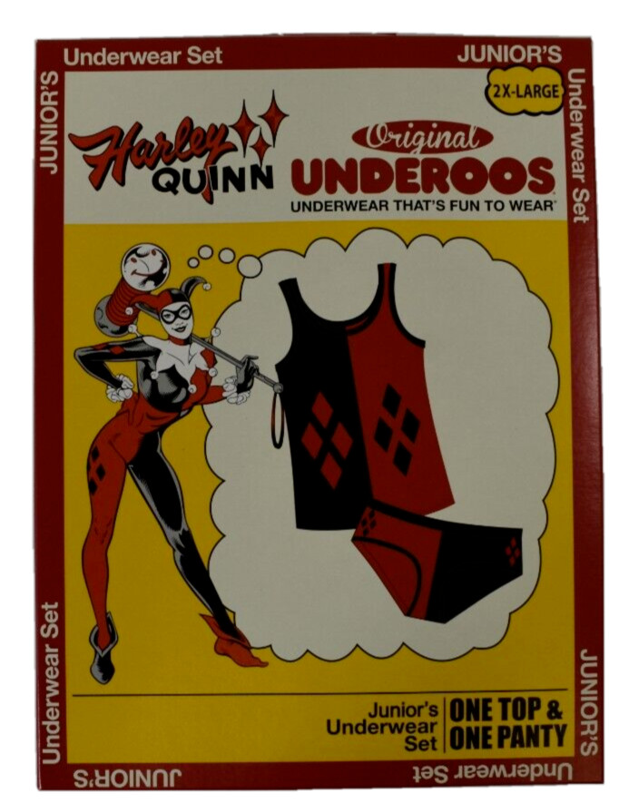 DC Comics Underoos Harley Quinn Juniors Tank Top & Panty Underwear Set NIB 2XL