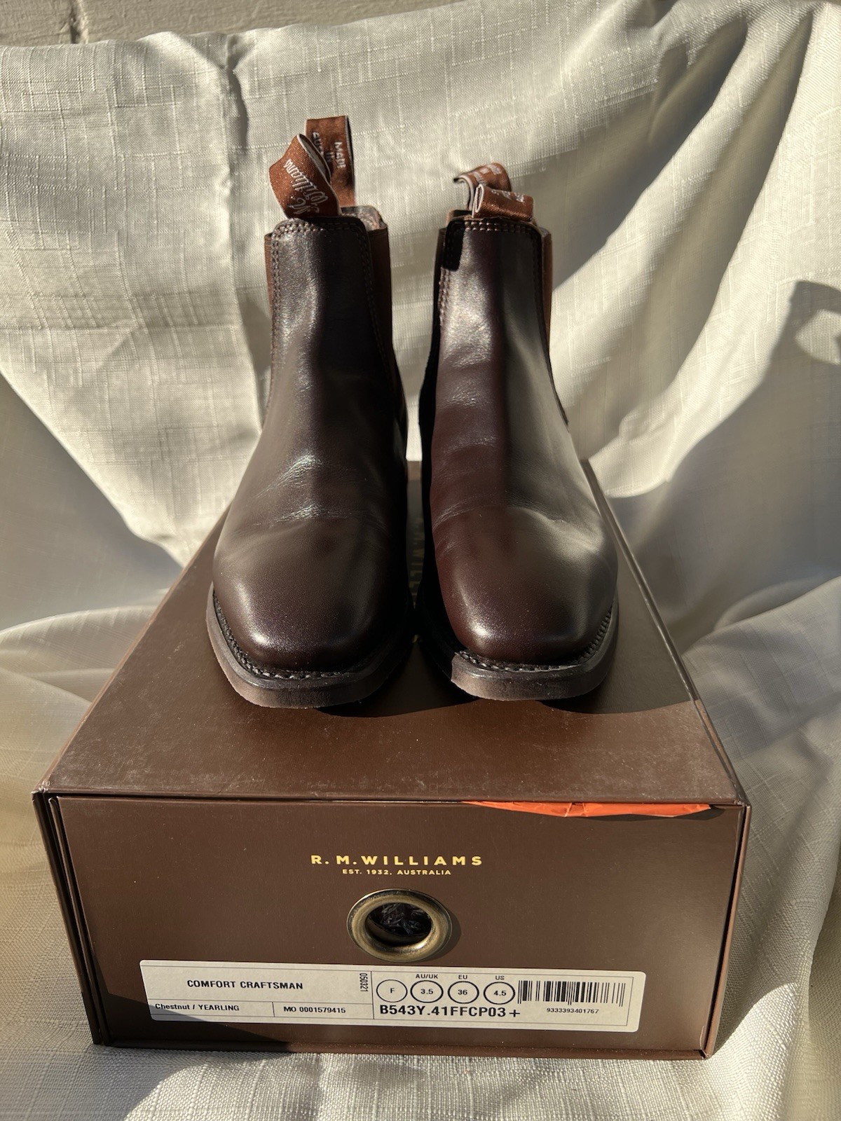 NEW WITH BOX: R.M. Williams – Comfort Craftsman Boot – Brown / EU 36F