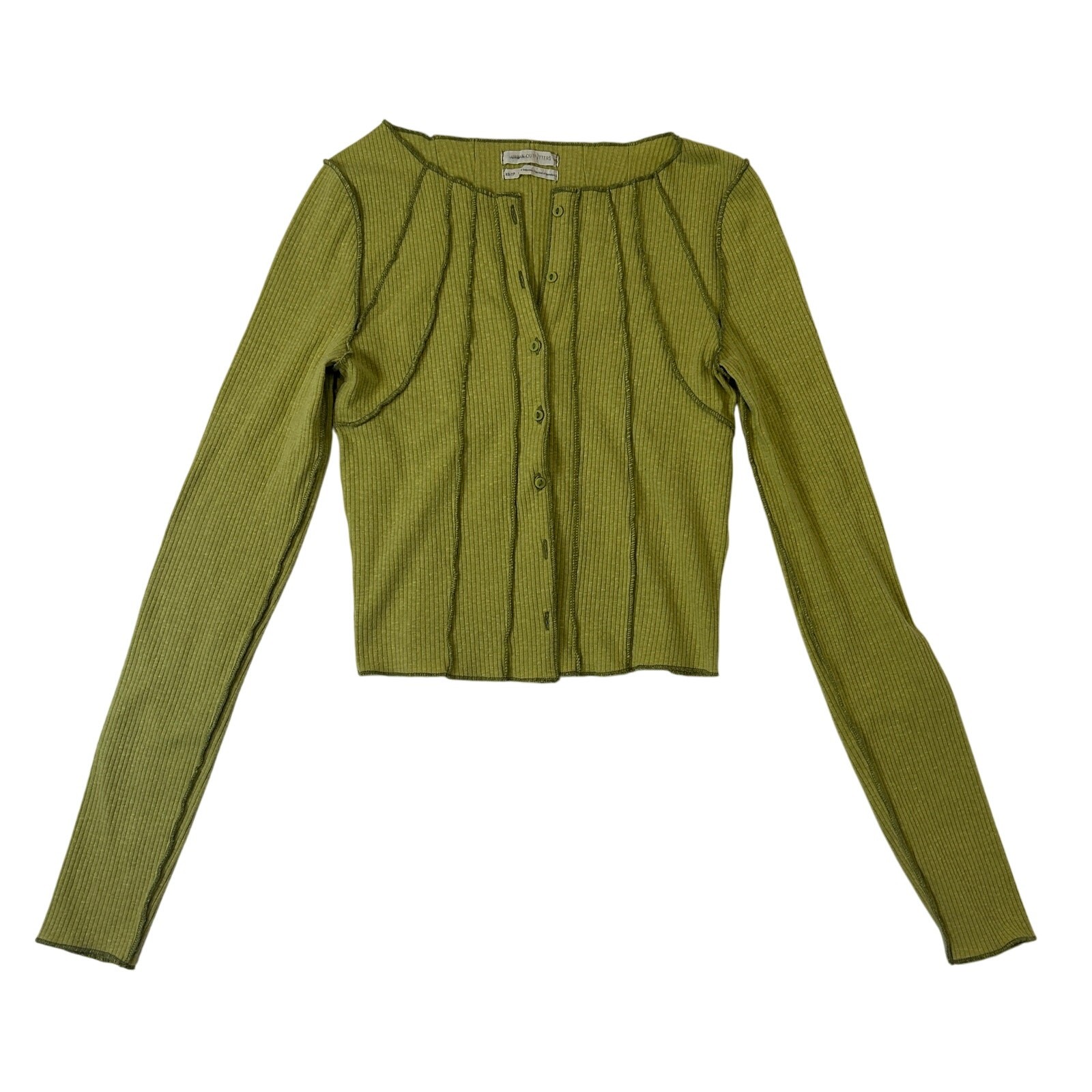 Urban Outfitters women’s Long Sleeved Fitted Paneled Button Up Cardigan/Top
