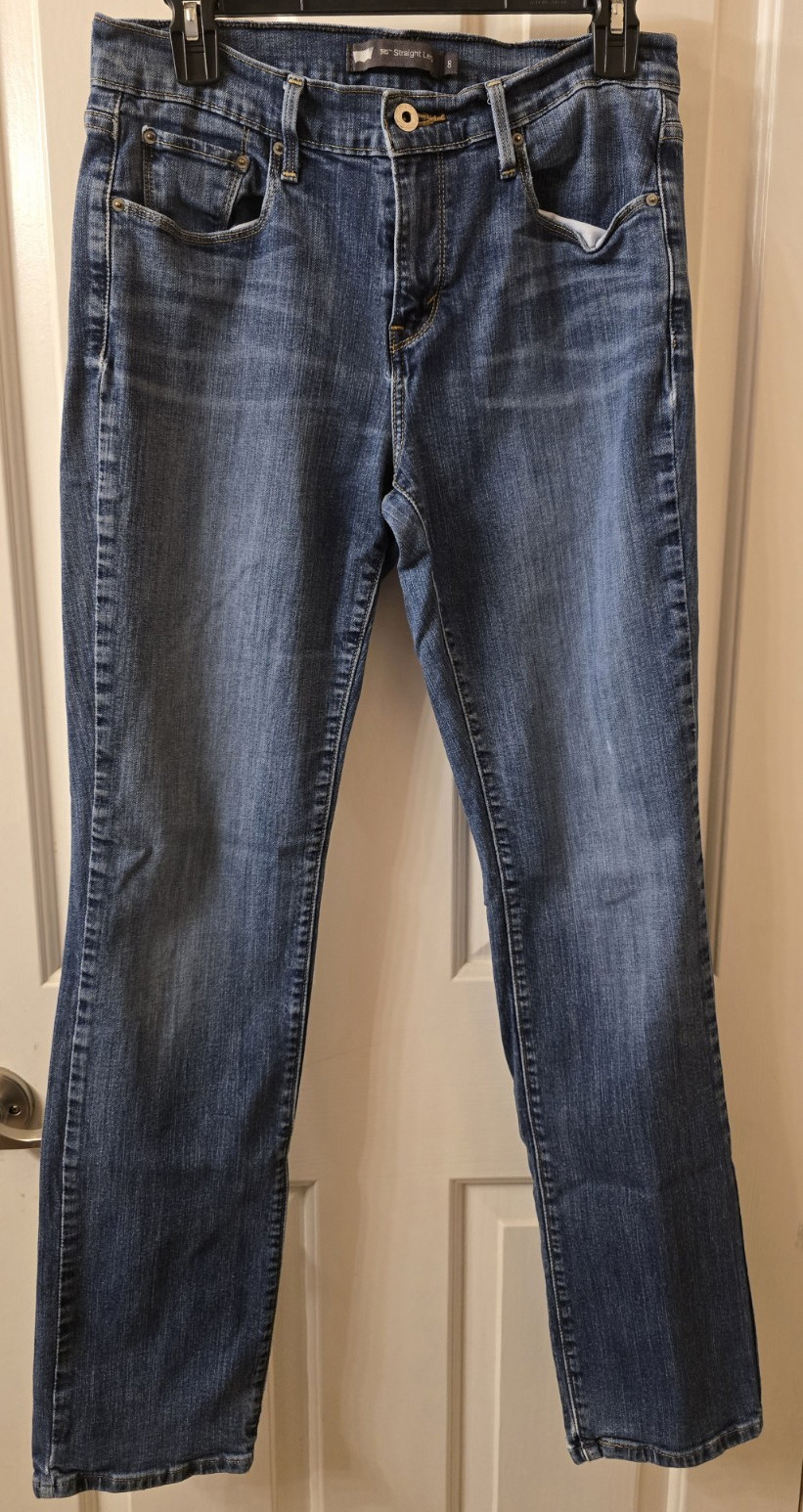 Levi’s 515 Boys Straight Leg Blue Denim Jeans Medium Wash Size women’s sz 8