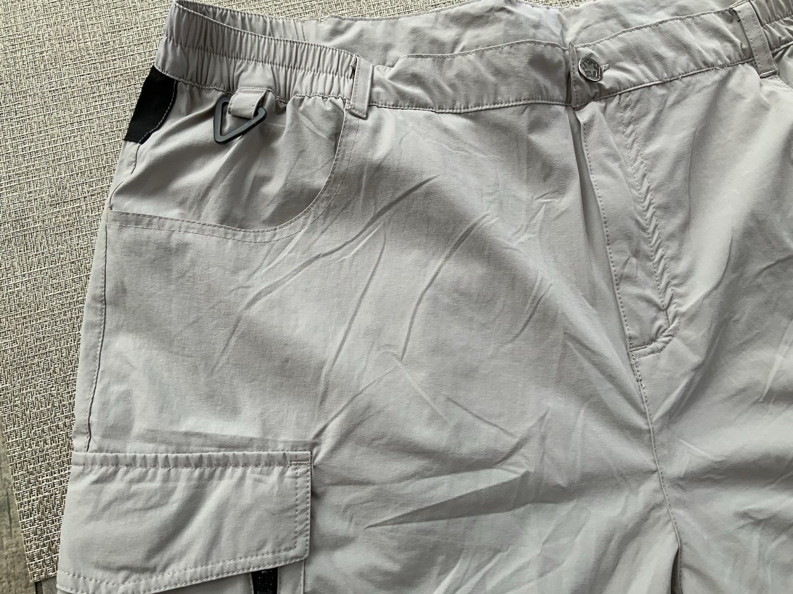 EZRUN Men’s Hiking Cargo Shorts 2XL Gray Black Quick Dry Stretch Nylon Outdoor