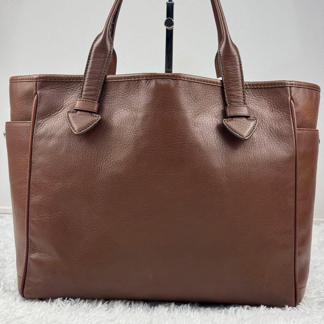 LOEWE Heritage Logodon Shoulder Tote Bag Leather Brown Classic Style