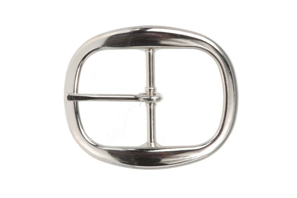 1 1/2 Inch Nickel Free Center Bar Single Prong Oval Belt Buckle