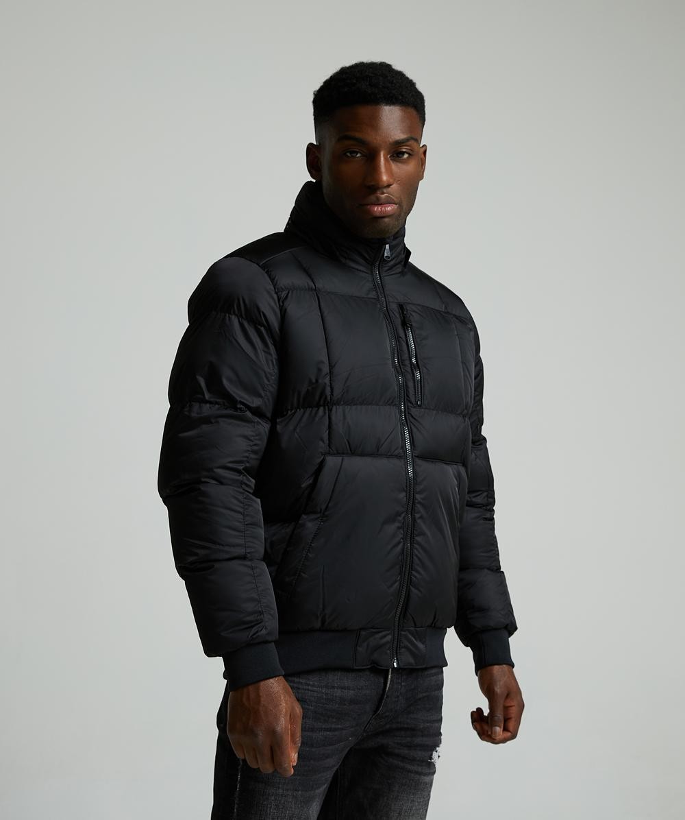 Alessandro Zavetti Jacket Puffer Bomber Coat Hooded Full Zip Savinio Black