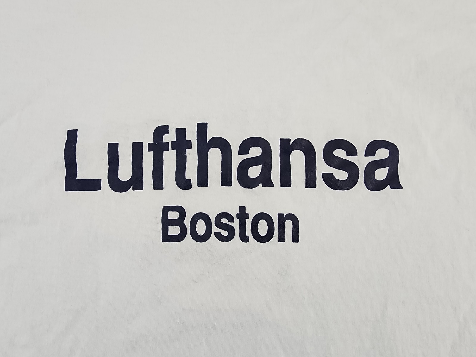 VINTAGE Lufthansa Airlines Shirt Mens Large Boston 90s Single Stitch Adult A01