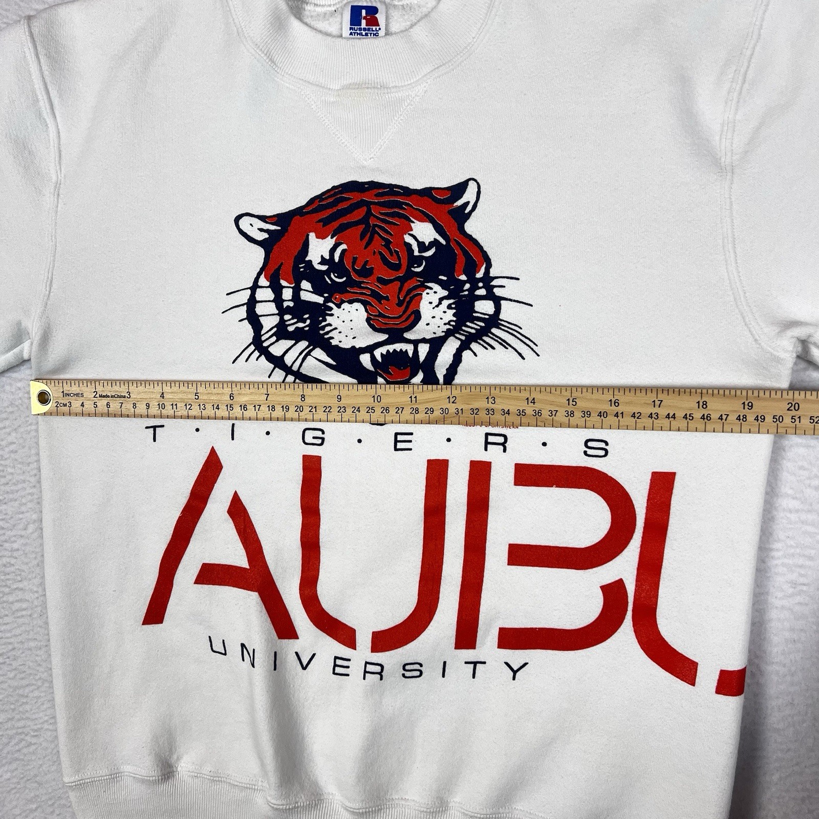 Vintage 80s Auburn Tigers Russell Wrap Around 2-Sided Sweatshirt Sz Medium USA