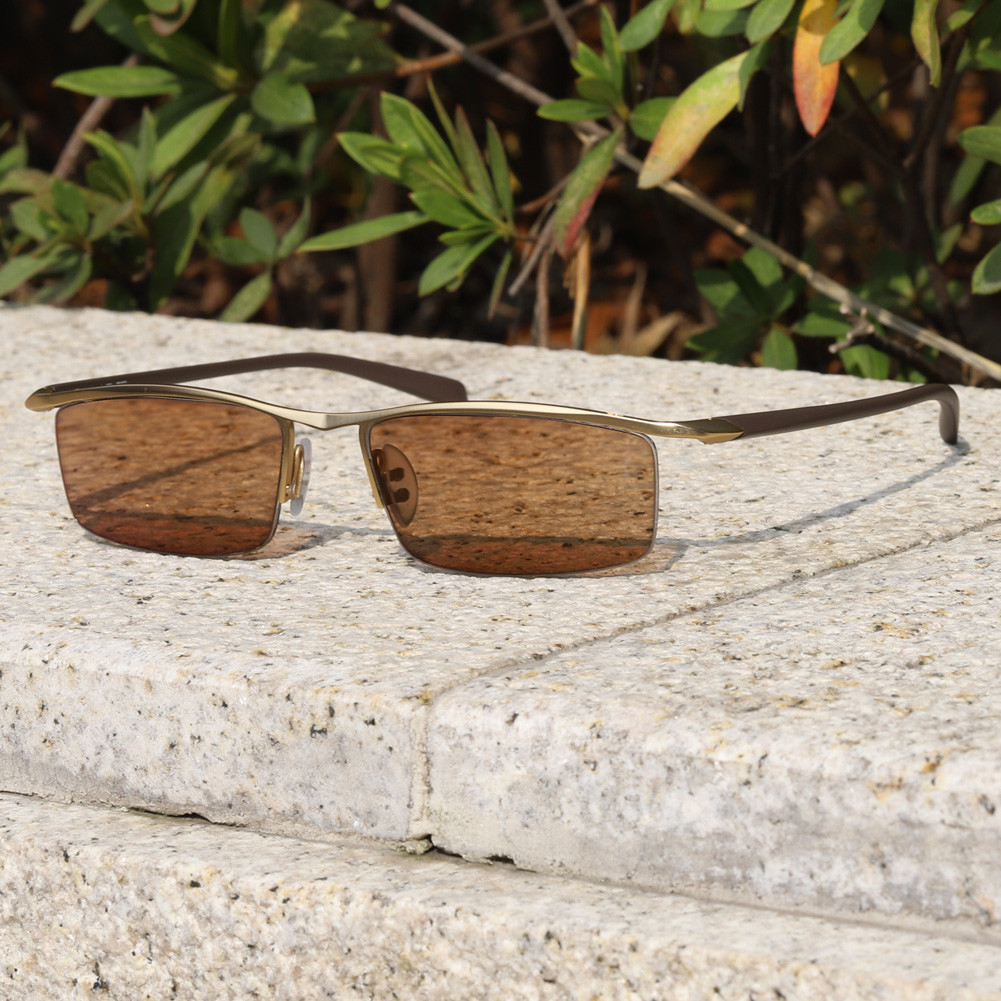 Men’s Half Rimless Photochromic Reading Glasses Single Vision UV400 +0.00 ~+4.00