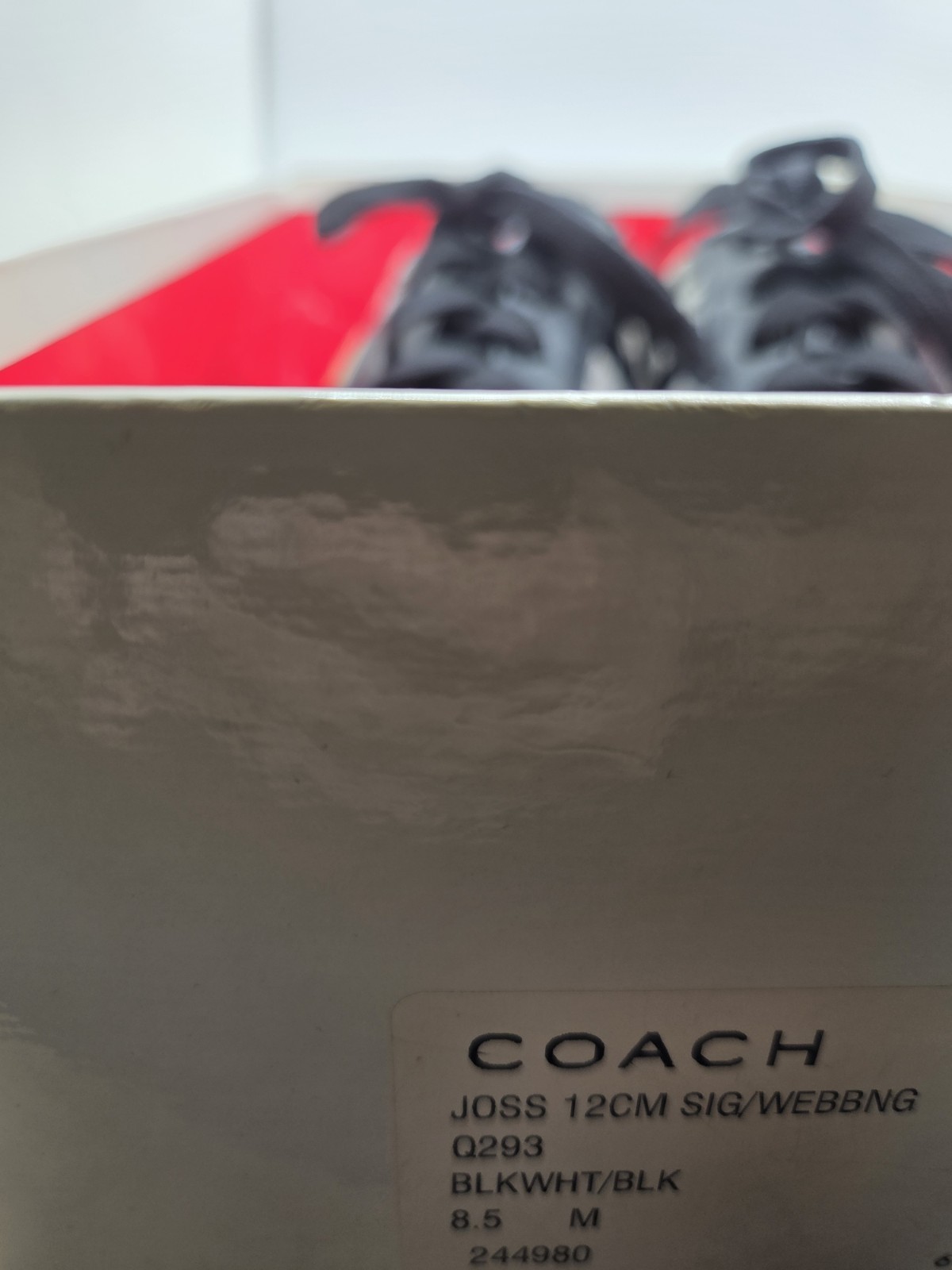 Y2K Coach Joss Sig. Monogram Canvas/Suede Sneakers Black/Gray Q293 Women’s 8.5