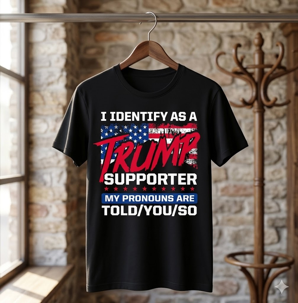 I Identify As A Trump Supporter Funny Pronouns T-Shirt – H306