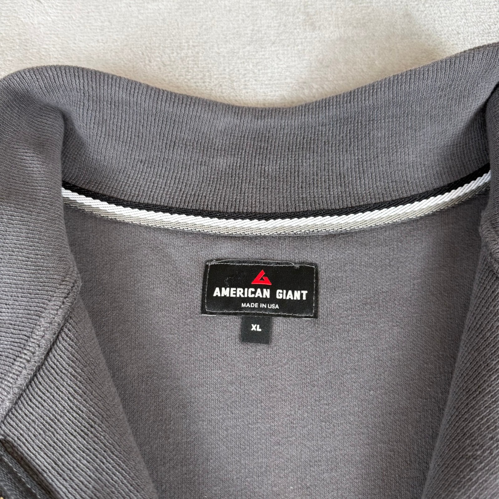 American Giant French Rib Half Zip Sweatshirt Men XL Charcoal Gray $120 USA NWOT