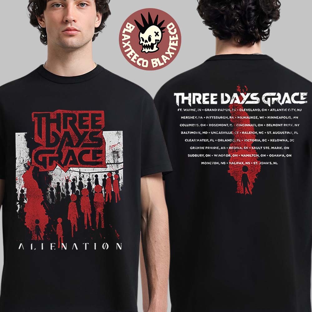 Three Days Grace Alienation 2026 Tour North America Merch Album Art T-Shirt