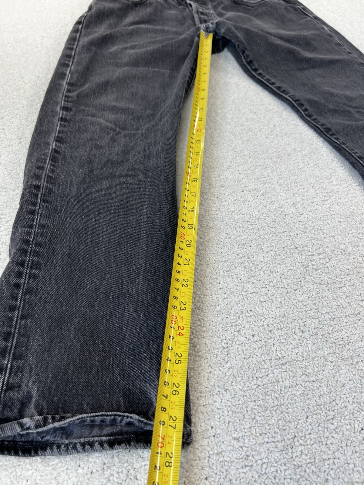 Levis 501 Original Fit Washed Black Jeans Mens 32 Button Fly Denim SKU 0050
