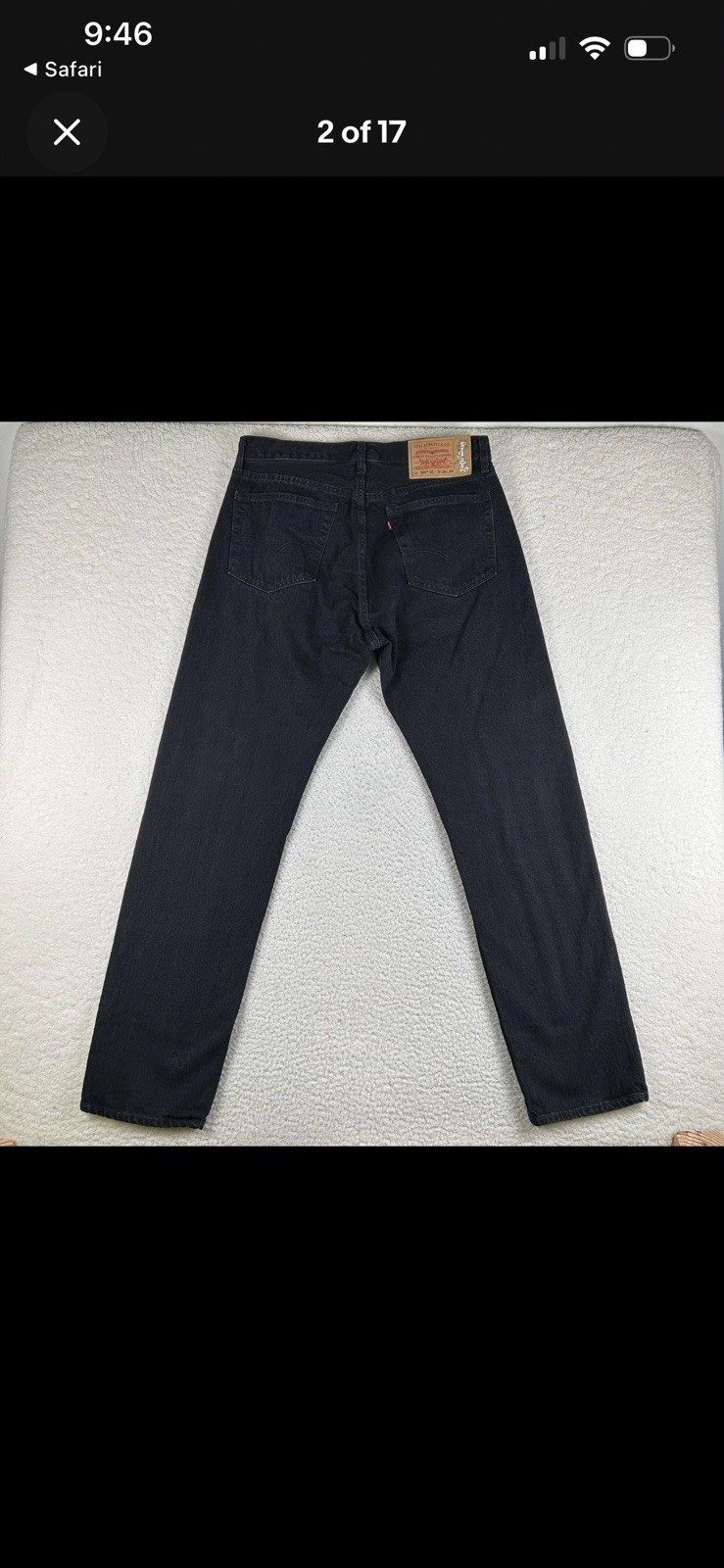 Levi’s 501 DT x Denim Tears Black Jeans Men’s W36 L34 Button Fly Rare