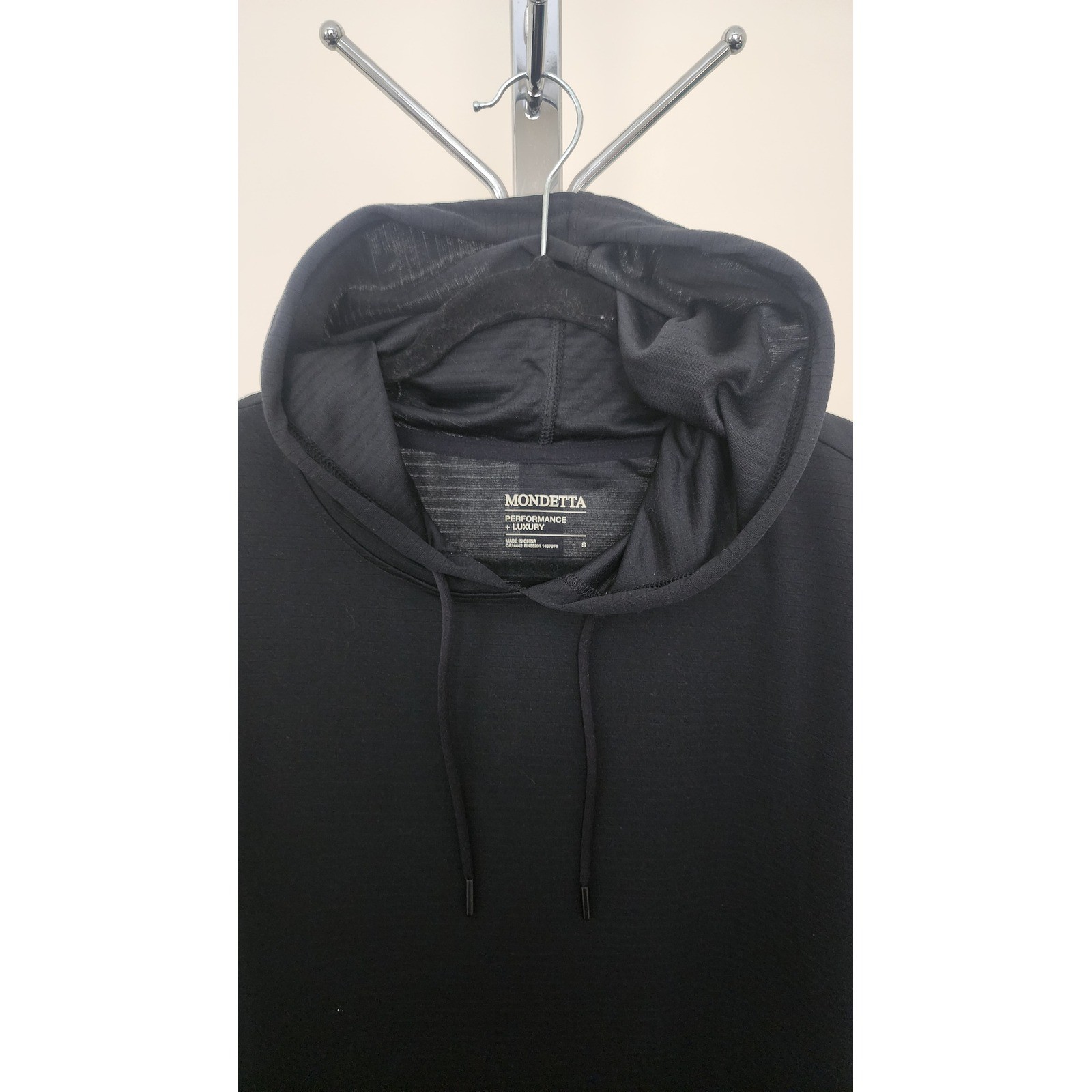 Mondetta Loose fit Womens Black Textured Hoodie Activewear Sweatshirt S