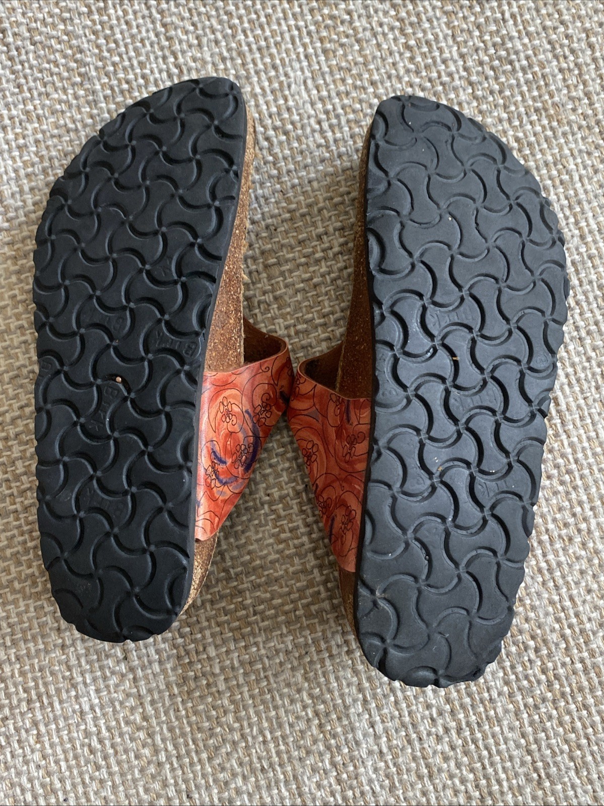 Papillio By Birkenstock Gizeh J. Garcia Orange Psychedelic Thongs Size W8 M6 39