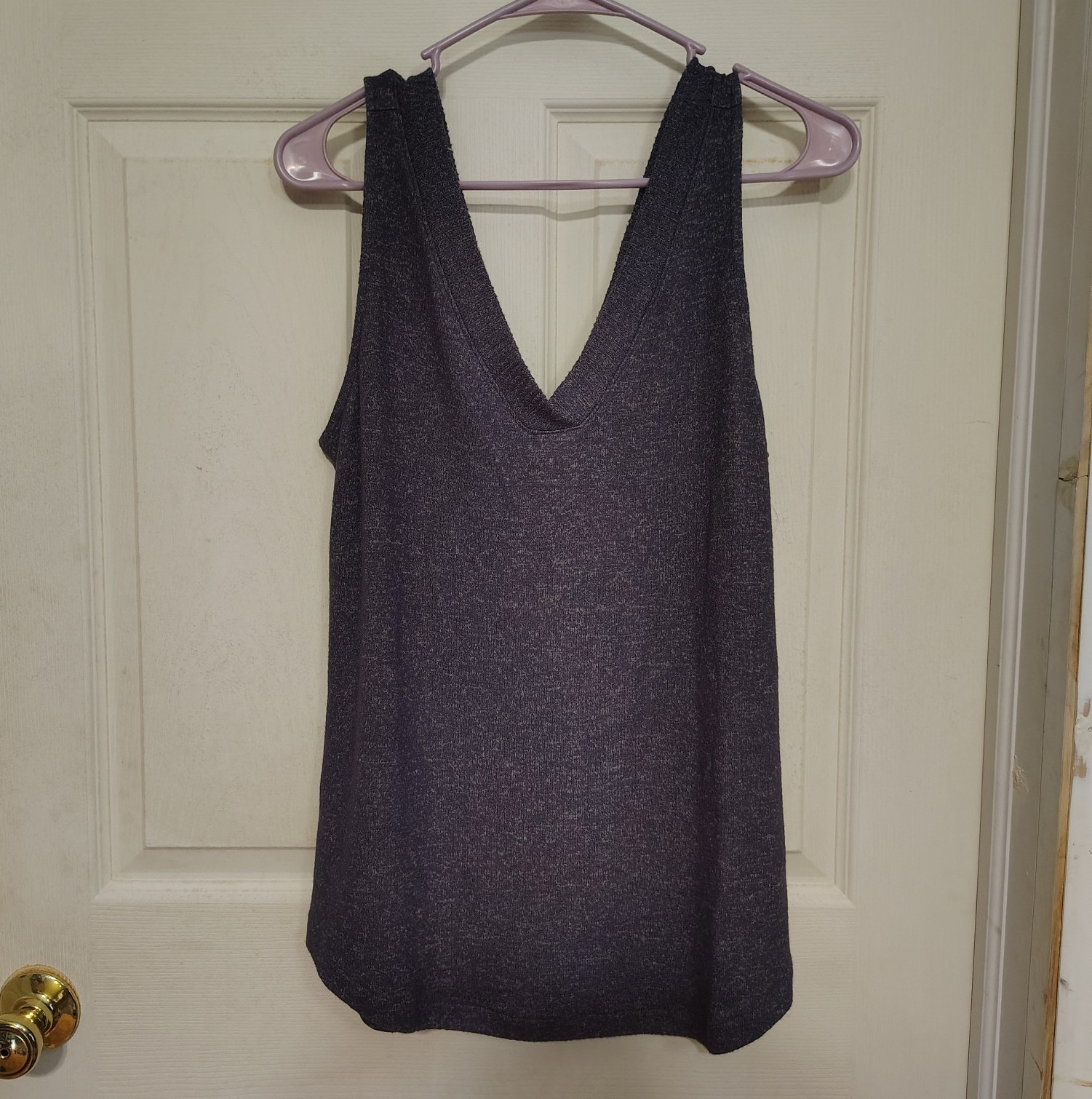 SOMA Cozy Luxe Women’s M Gray Ink Color V-Neck Sleeveless Knit Tank Top