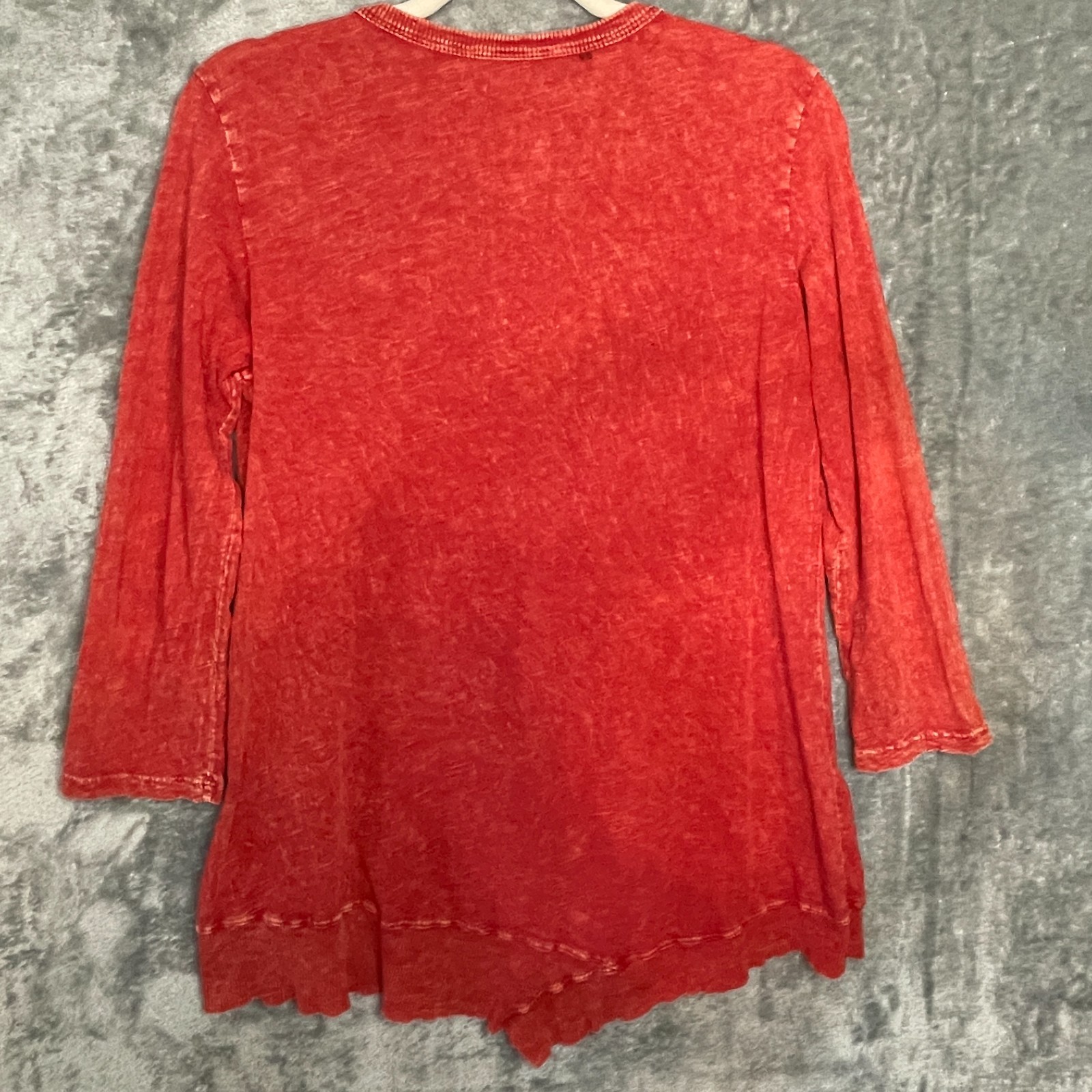Jess and Jane Top Womens Small Red Chinese Lanterns Floral Art to Wear Blouse