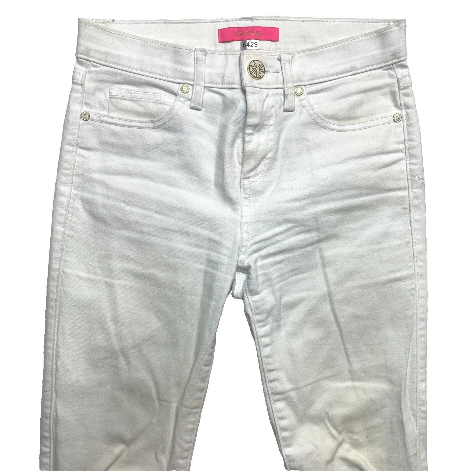Lilly Pulitzer Jeans Womens 00 White Slim Fit Stretch Denim