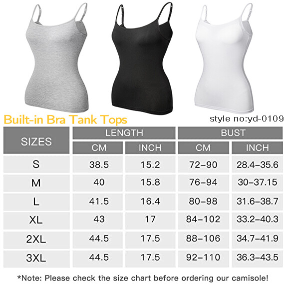 Women Cami Camisole With Built in Push Up Vest Compression Padded Bra Tank Tops