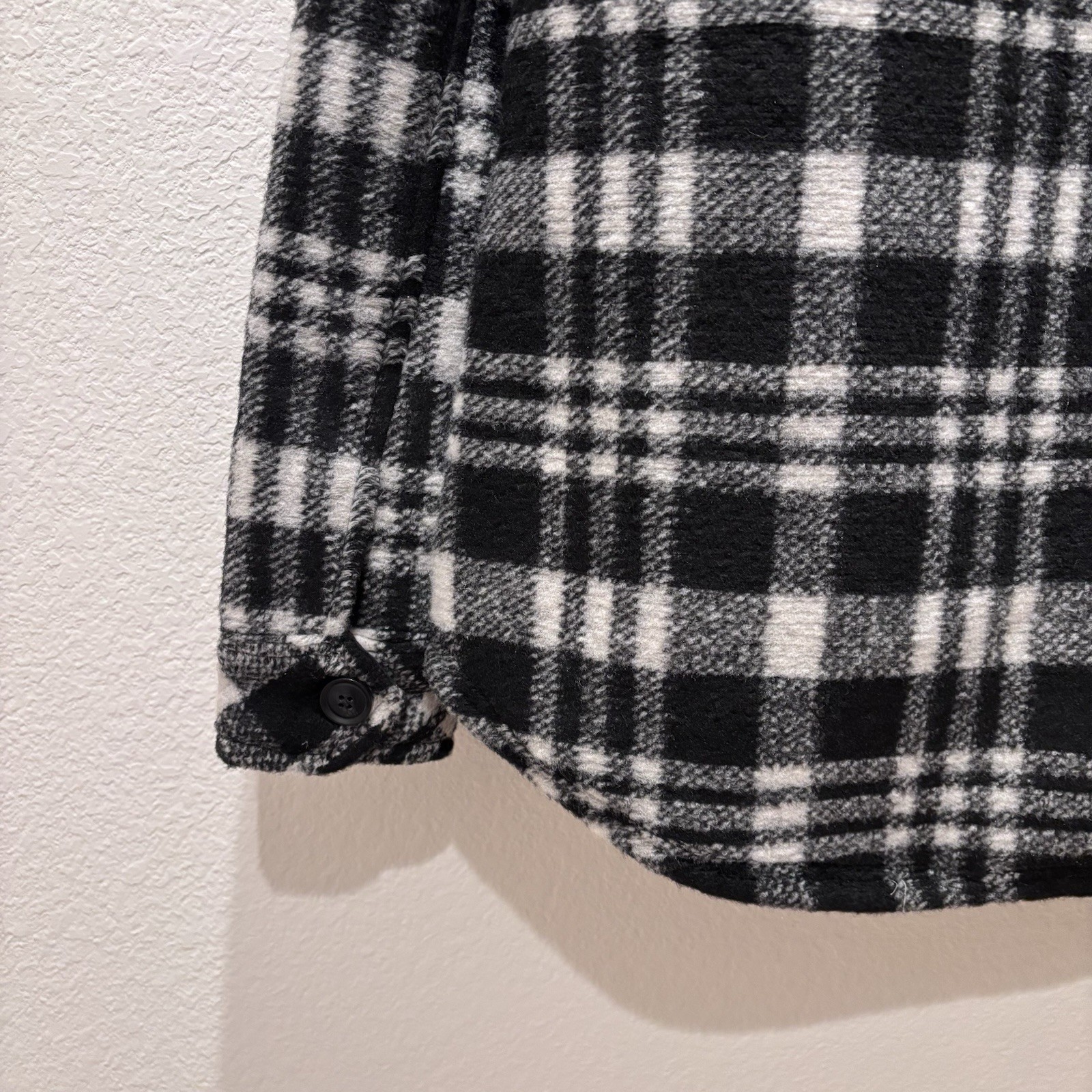 Idyllwind Sherpa Lined Plaid Shacket XS Black White Western Jacket Ranch Coat
