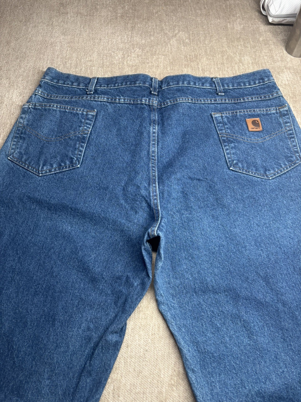 CARHARTT Relaxed Fit Denim Jeans Men’s 46×30 Medium Blue Wash 100% Cotton