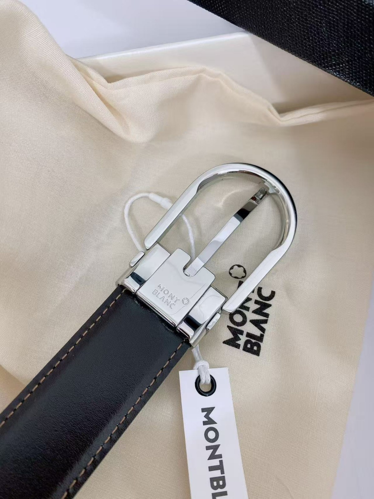 Montblanc Black/Brown 30mm Reversible Leather Belt With Gift Packaging