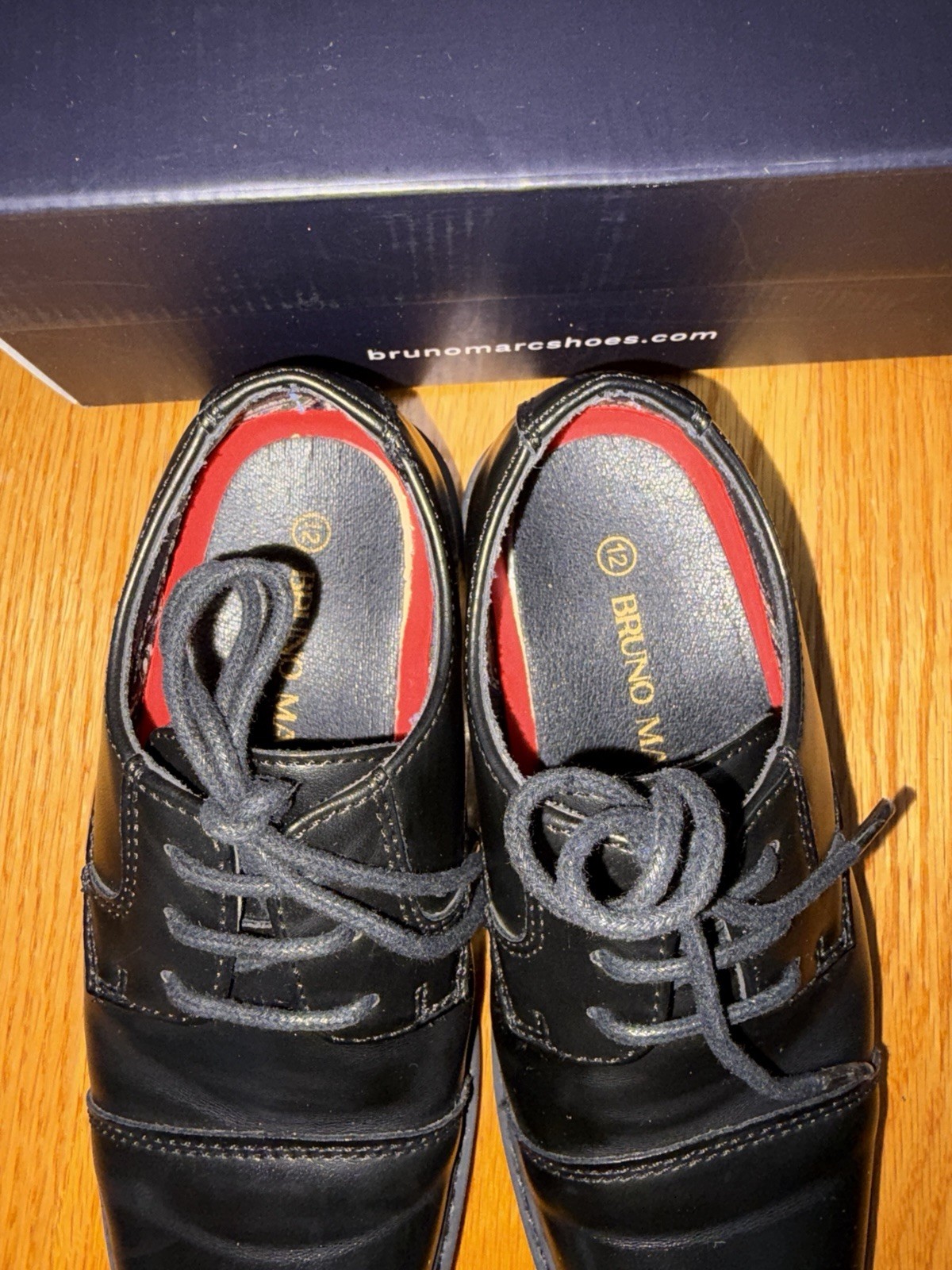 Bruno Marc Black Synthetic Leather Lace-Up Oxford Dress Shoes Little Kid US 12