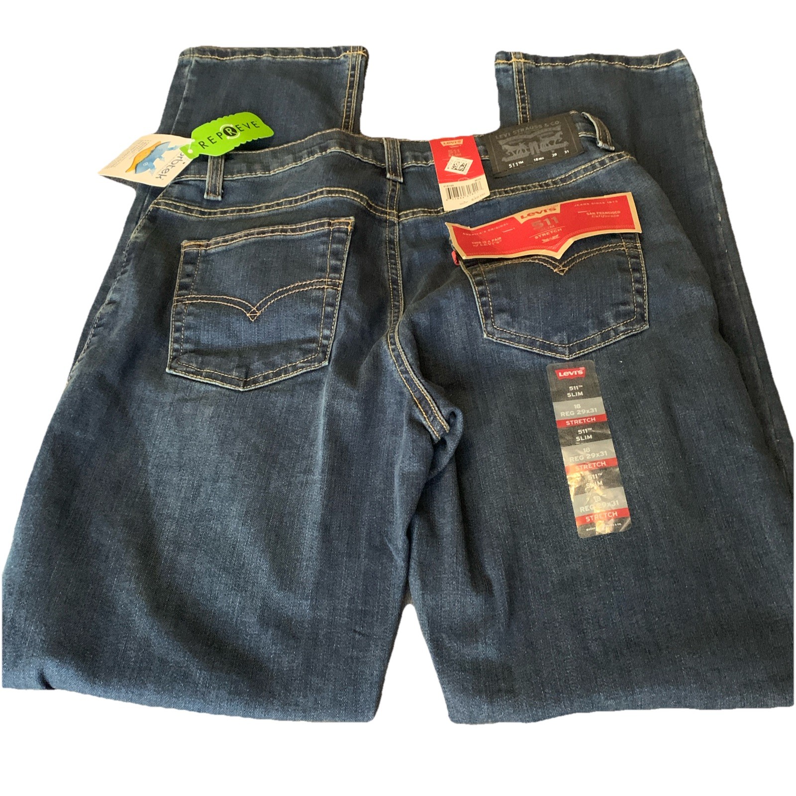 Levis Boys Jeans 511 Slim Fit San Francisco Size 18R 29×31 NWT Performance