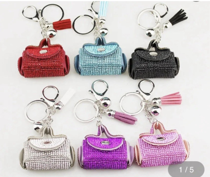 Luxury Rhinestone Mini Purse Keychain Sparkling Crystal Handbag Charm Bling NEW