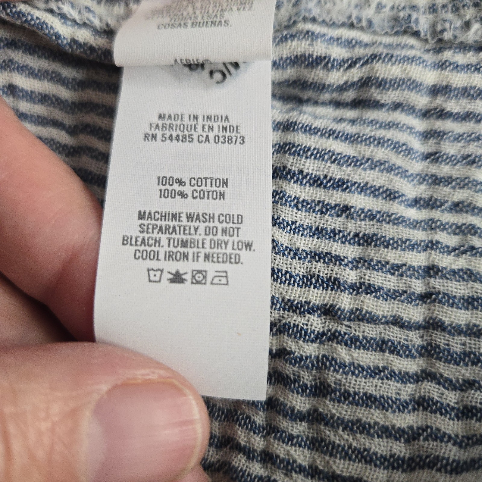 Aerie Women’s 100% Cotton Button Up Blouse Striped XL