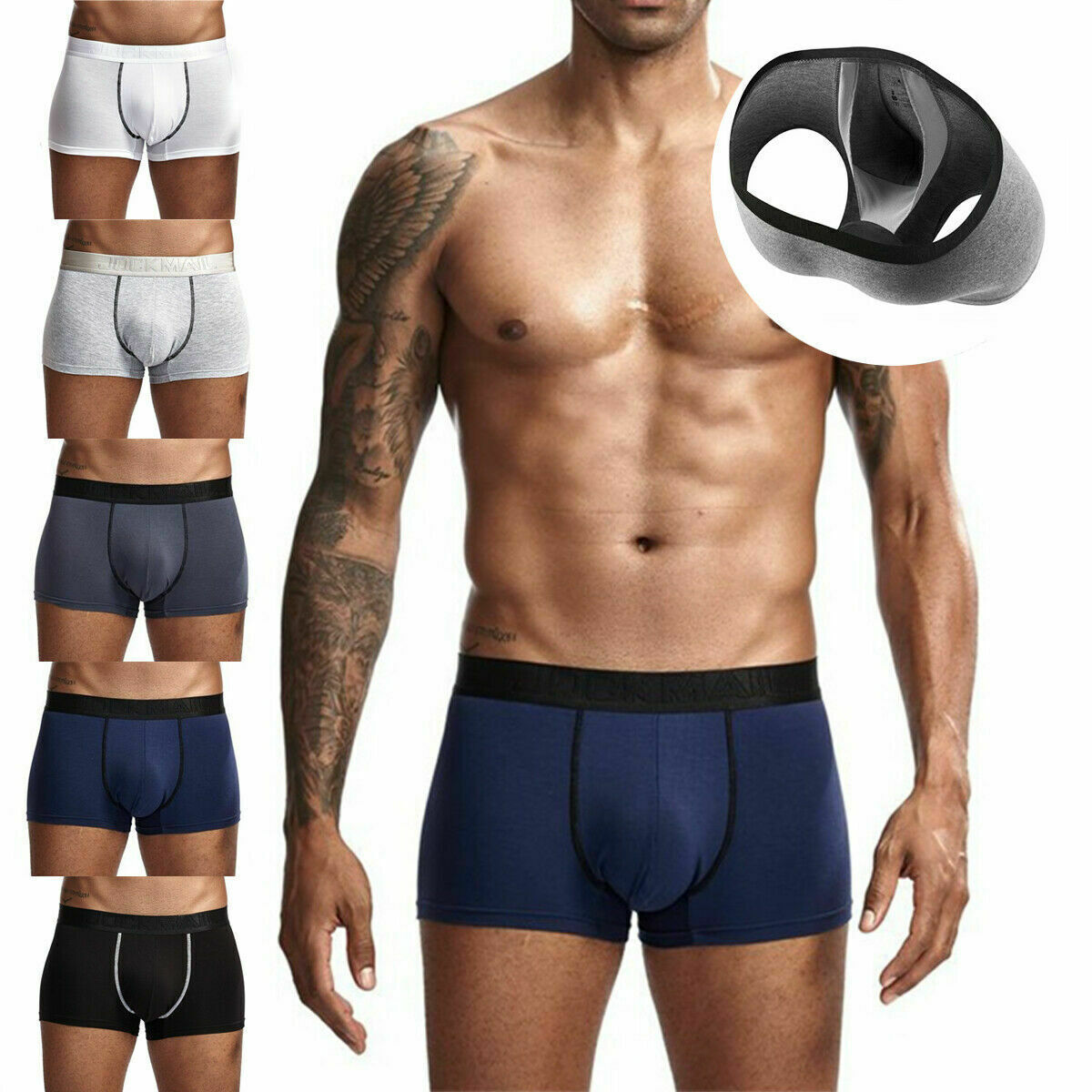 6 Pack- Mens Jockmail Boxer Trunks Sexy U Pouch Shorts Underwear. Ships from USA
