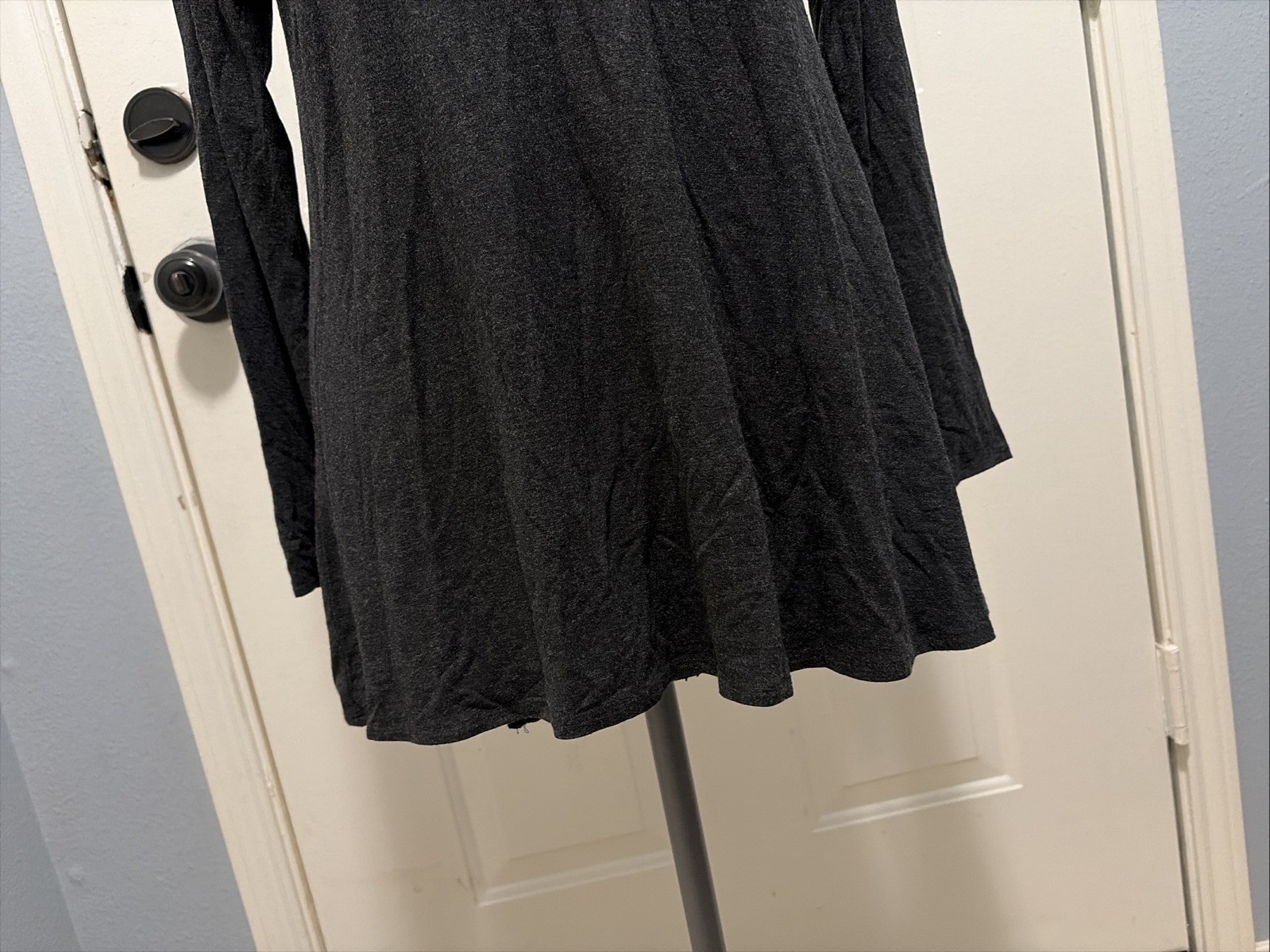 Eileen Fisher Tunic Top Womens Sz SP Dark Grey Turtleneck 95% Viscose 5% Spandex