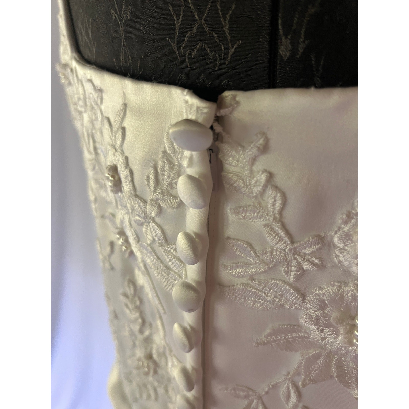 Vintage 90s Morilee Satin A-Line Wedding Dress vntg Size 12 w/ Detachable Train