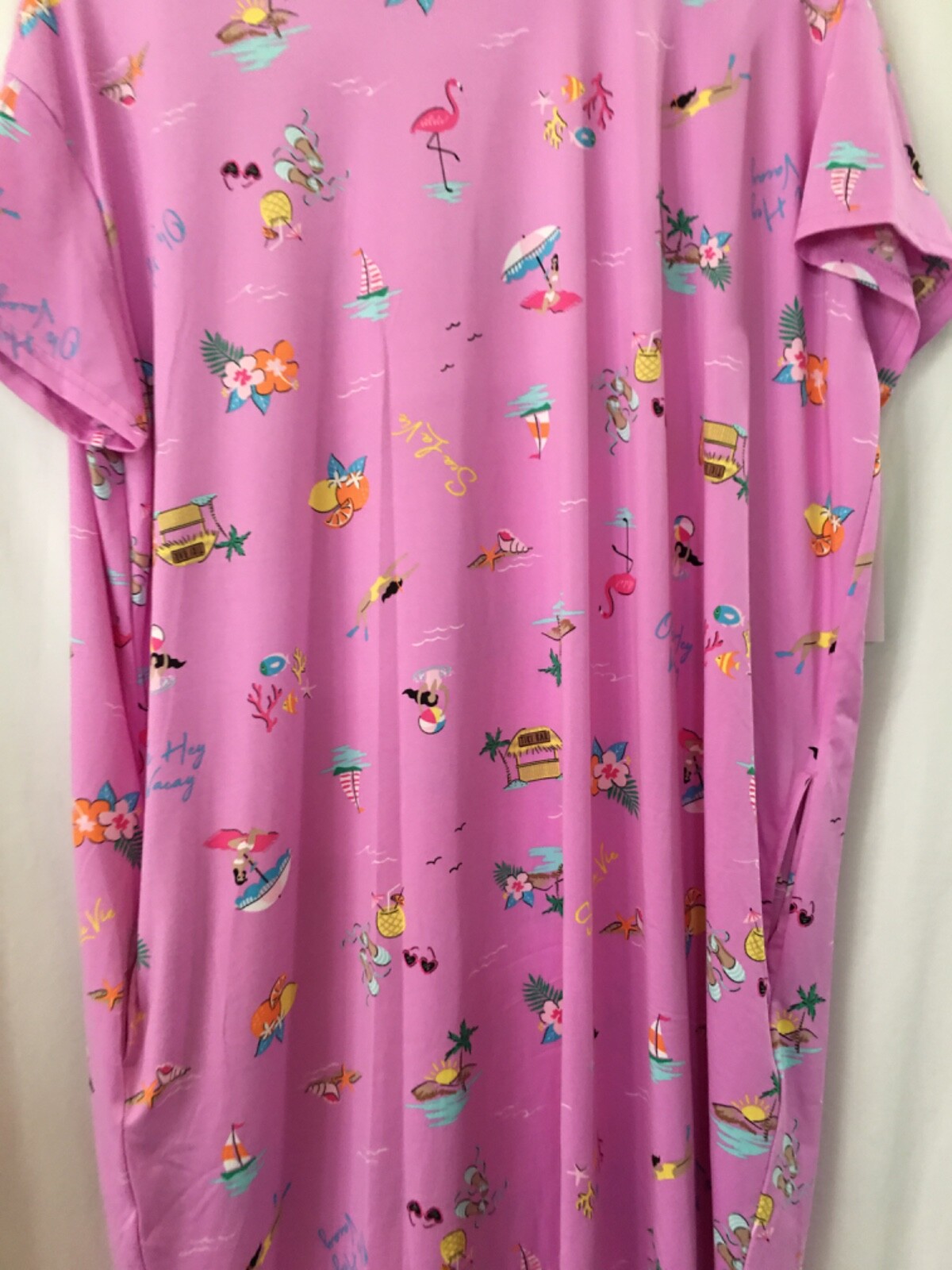 New Joyspun Women Summer Beach Nightshirt Nightgown Lilac L-XL,2X-3X
