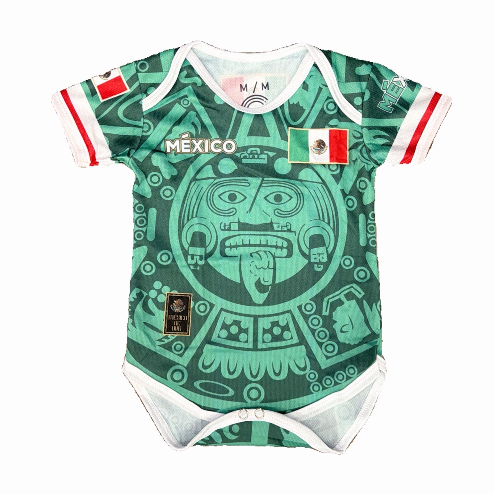 Mexico Calendario Azteca soccer jersey Baby Unisex Green color