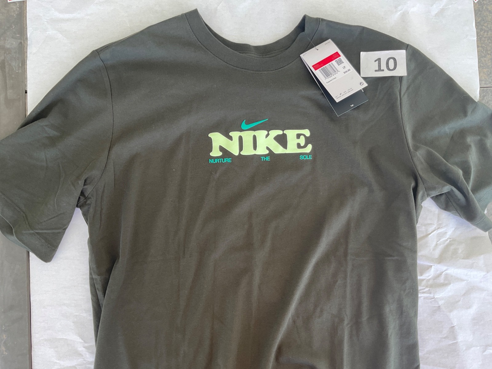 Nike Tee Shirt Short Sleeve Blue Bright Green Sportswear New 100% Cotton