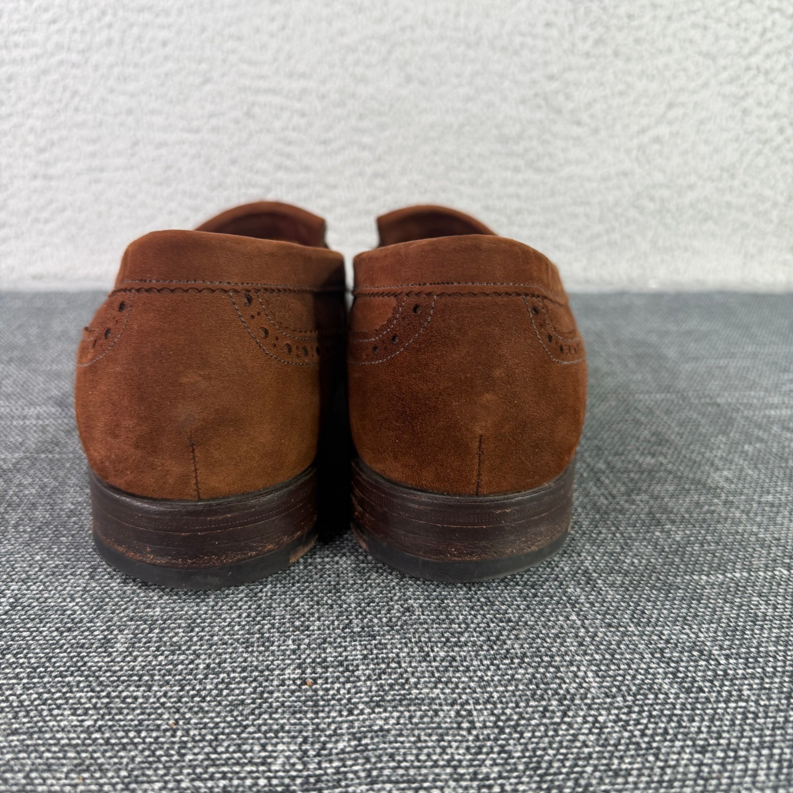 Cole Haan Bench Made England Loafers Mens 10 D Brown Suede Tassel Wingtip VTG