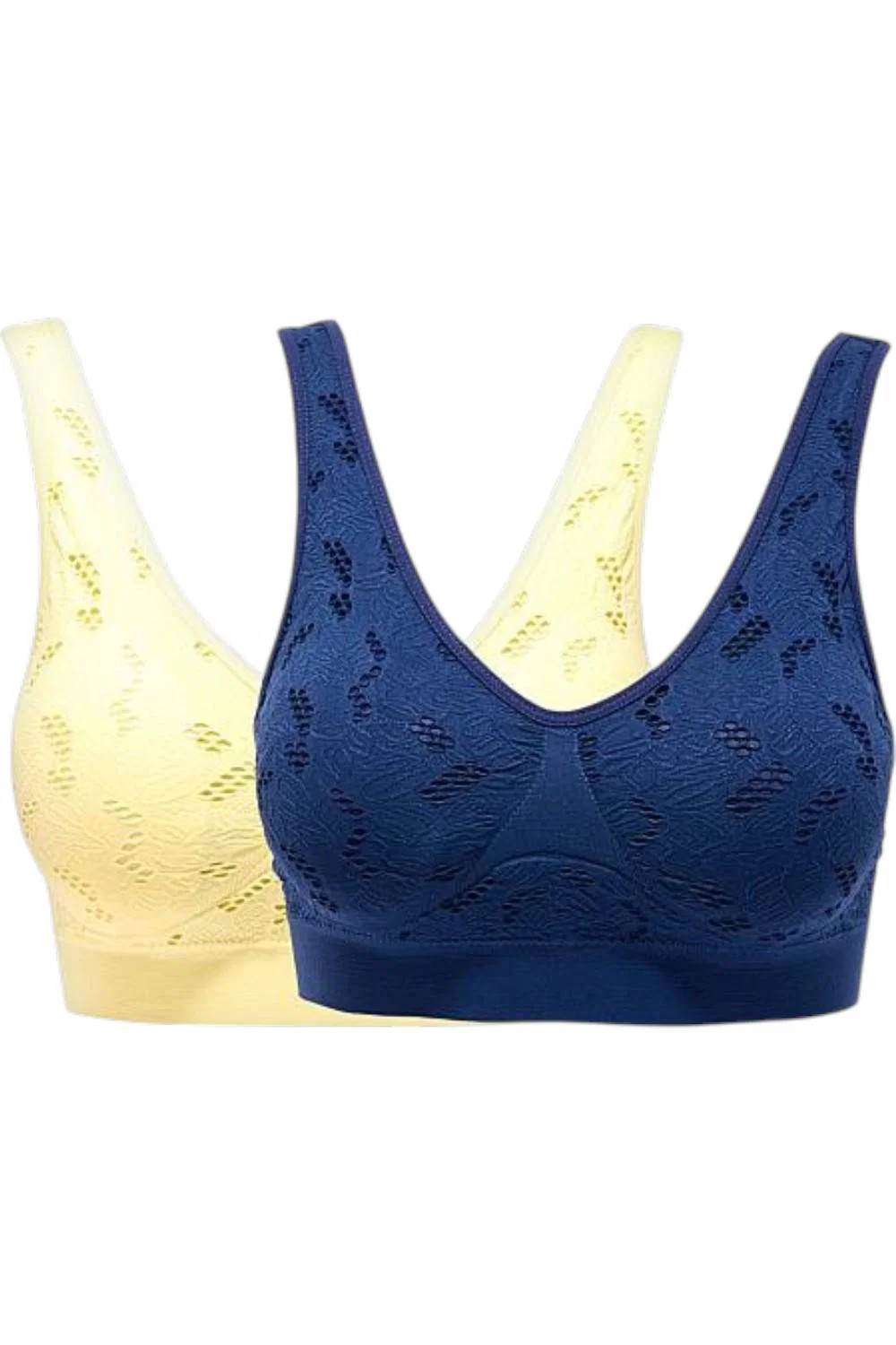 Rhonda Shear Women’s 2-pack Bra Midnight Navy/Yellow