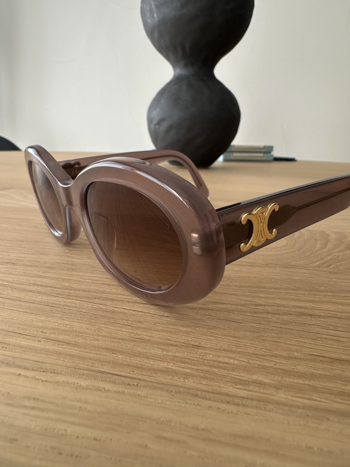 Celine CL40194U 45F Triomphe Sunglasses Brown Crystal Gradient Authentic w/ Case