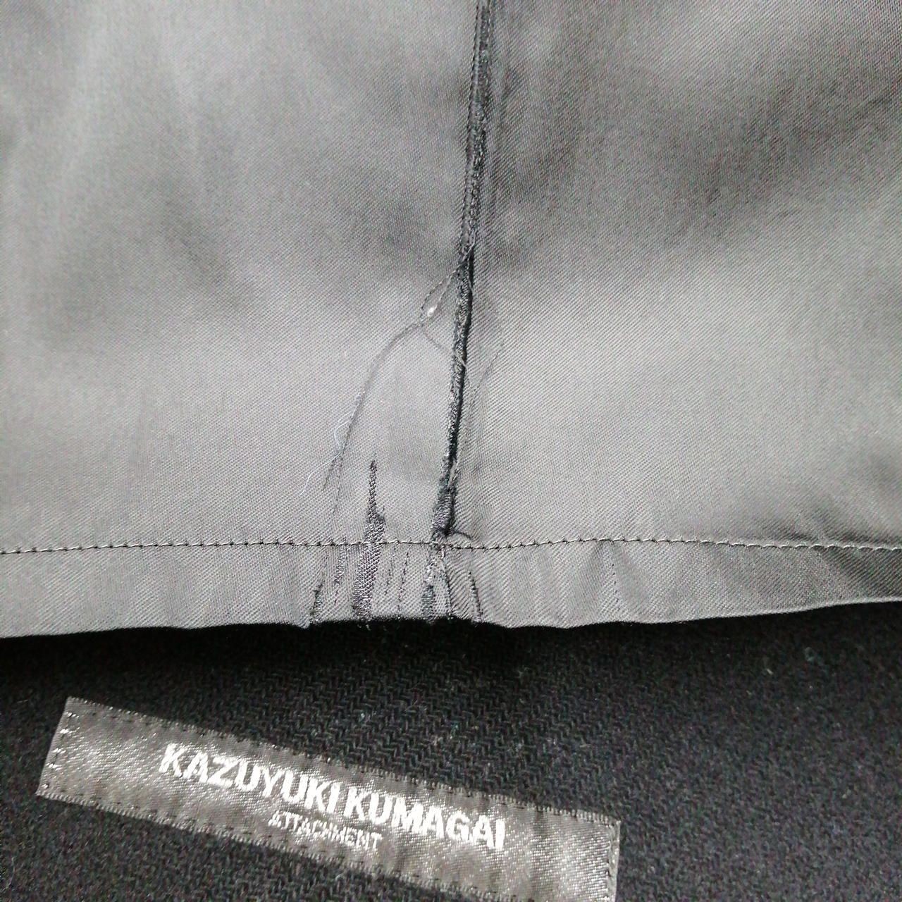 KAZUYUKI KUMAGAI ATTACHMENT Cashmere Blend Melton Coat 413063717 Ripped Used