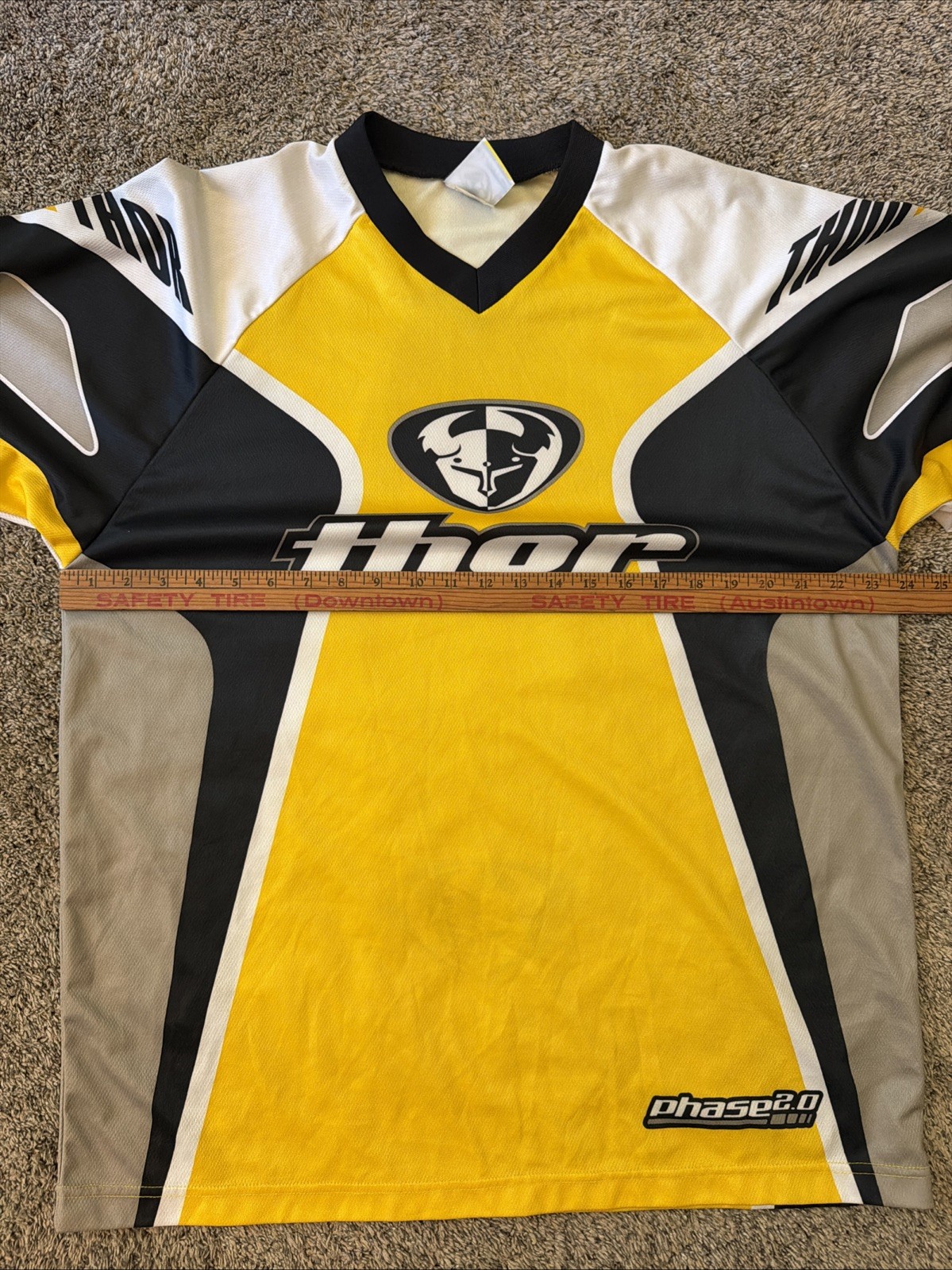 Thor Racing Motocross Moto Jersey Long Sleeve Yellow Y2K Vtg 90s Men’s Size L