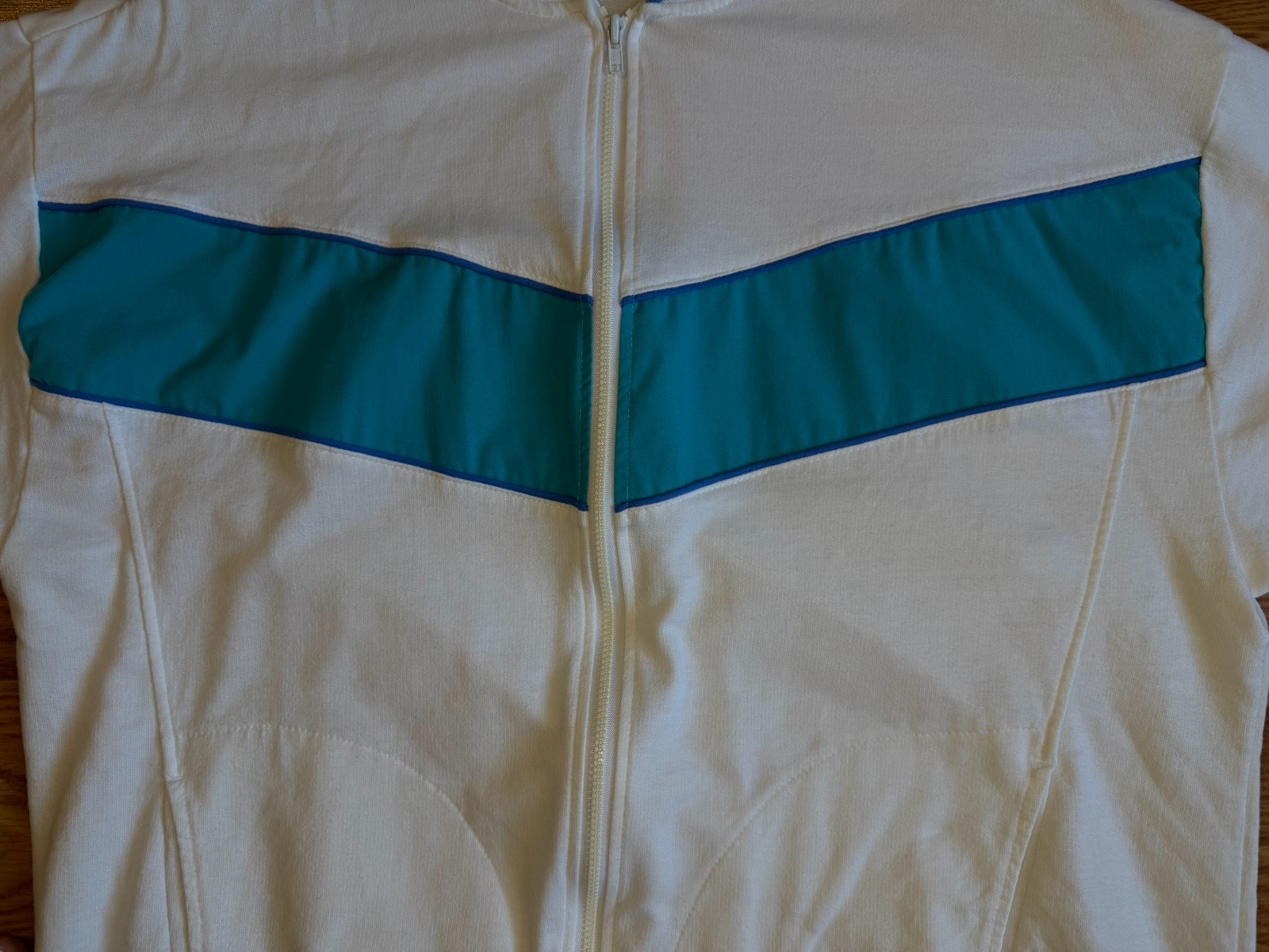 Vintage Jantzen USA Made Colorblock Full Zip Short Sleeve Sweatshirt Men’s L