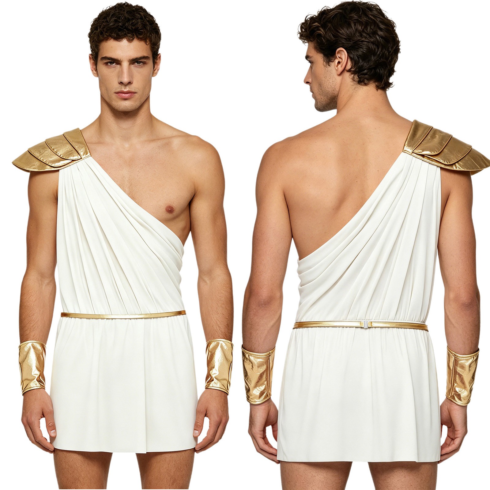 Men Roman Performance Costumes Ancient Greek King One Shoulder Leotard Romper