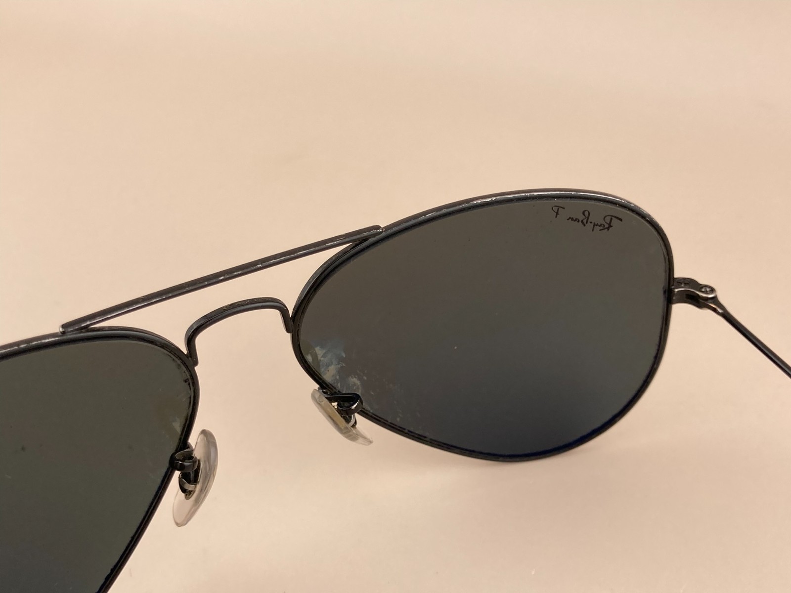 Ray Ban Sunglasses Black Aviators 59-15-125mm Gray Vintage Lenses SEE*