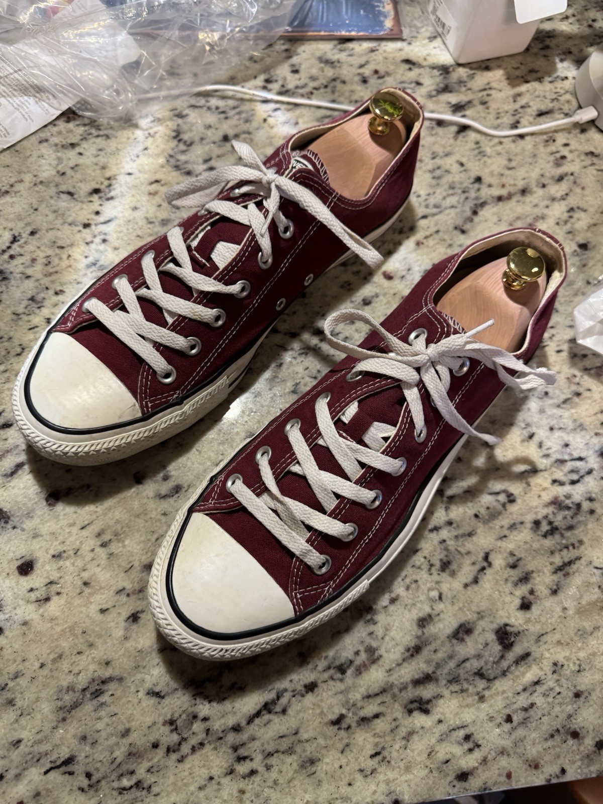 Vintage Converse All Star Chuck Taylor Maroon Low Top Made in USA M 13 W 15